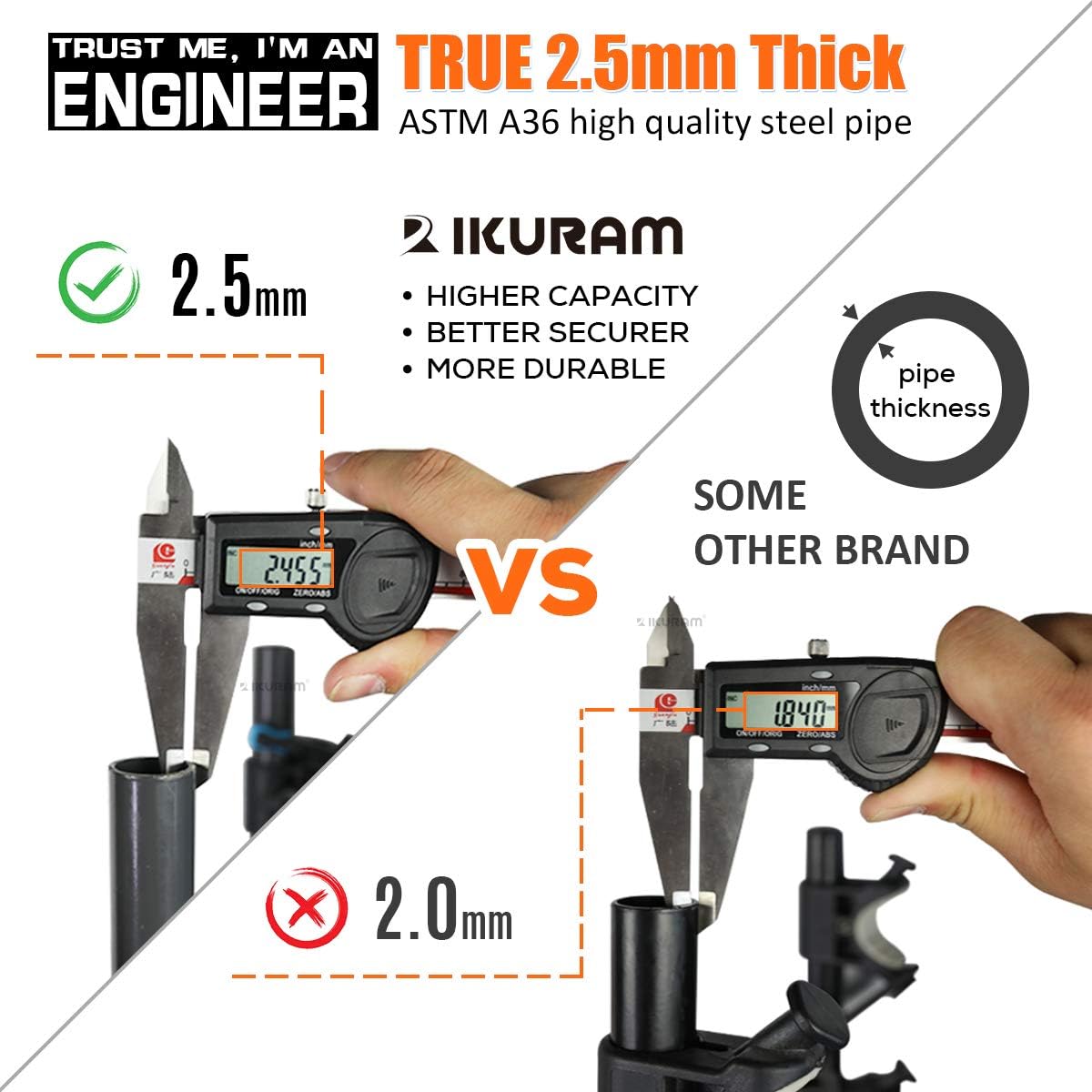 IKURAM R 3 Bike Rack Bicycle Carrier Racks Hitch Mount Double Foldable Rack for Cars, Trucks, SUV's and minivans with a 2 Hitch Receiver