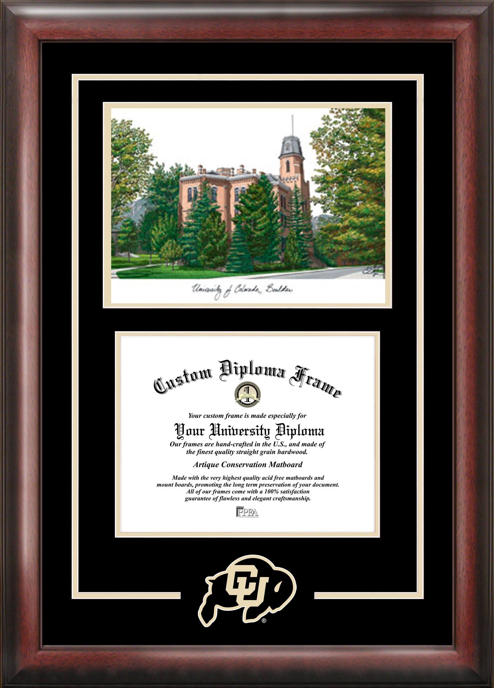 Campus Images CO995SG-108 8 x 10 in. University of Colorado Boulder Spirit Graduate Diploma Satin Mahogany Frame with Lithograph