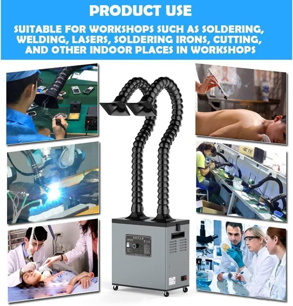 Welding Fume Extractor, 200W Power DIY Moveable Welding Fume Extractor, 3 Layer Filtration, for Electronic Products Mainten Industrial Air Extractor