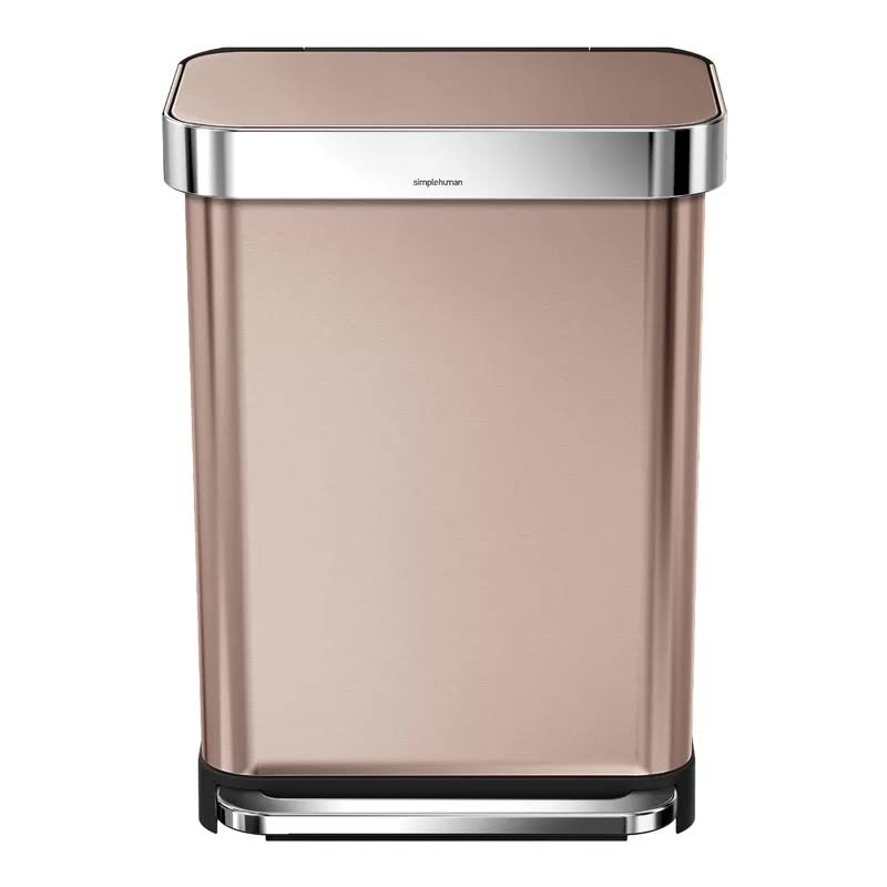 simplehuman 55-Liter Rectangular Step Trash Can with Liner Pocket/STAINLESS Steel