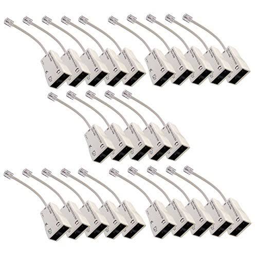 Imbaprice (Pack of 25) In-Line DSL Splitter w/ Noise Filter