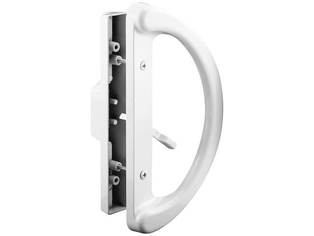 Prime-Line C 1225 Sliding Patio Door Handle Set - Replace Old or Damaged Door Handles Quickly and Easily – White Diecast, Mortis