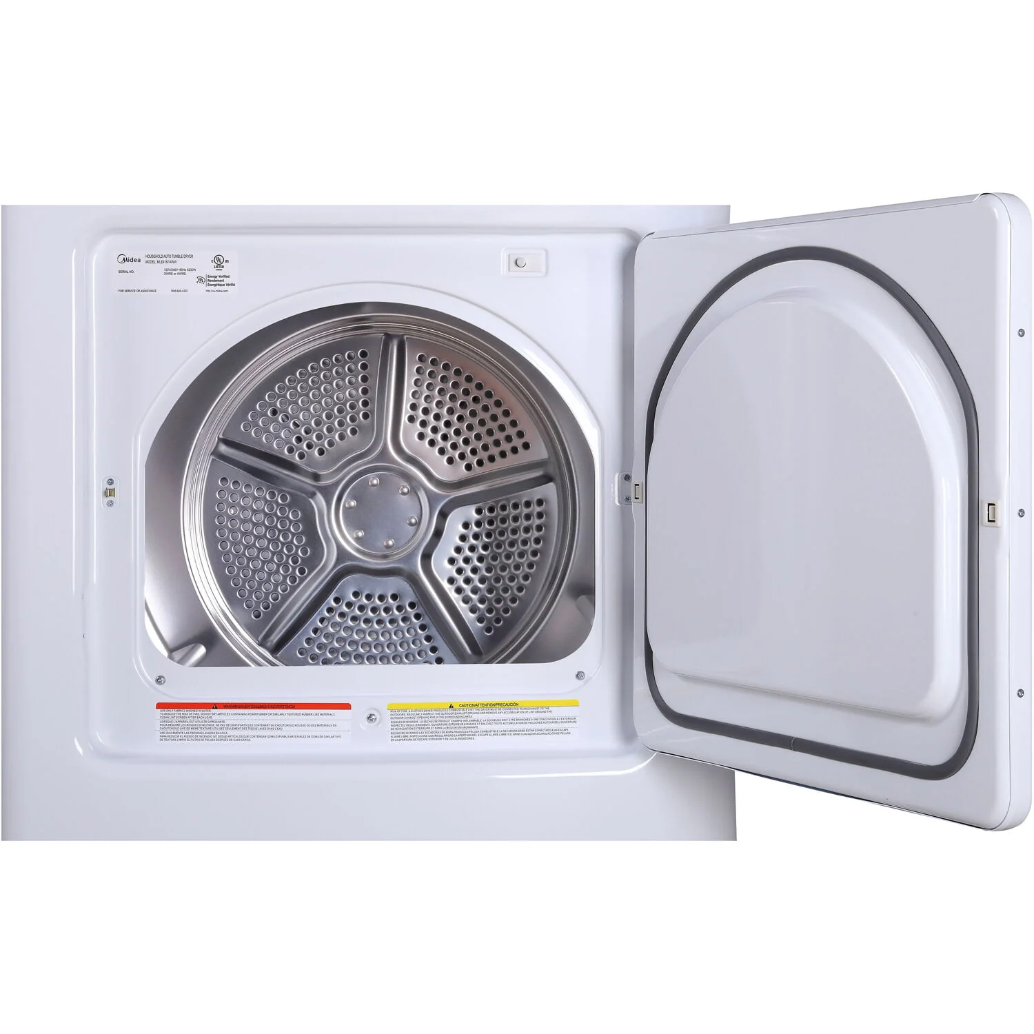 Midea 6.7-Cu. Ft. Impeller Top Load Electric Dryer in White