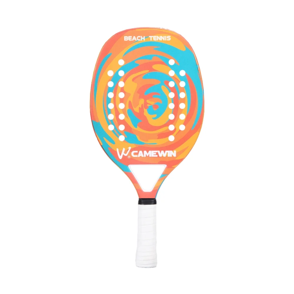 Beach Tennis Racket Carbon Fiber Grit Face EVA Memory Foam Core Beach Tennis Paddle Racket with Cover Bag