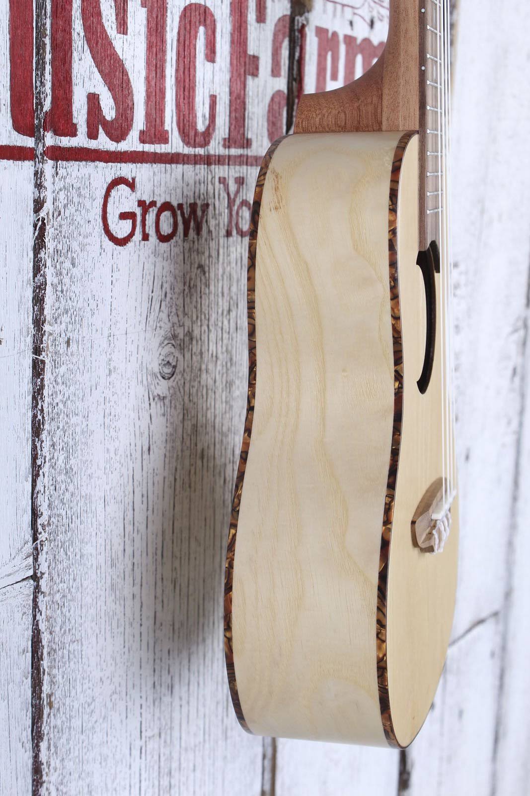 Luna Concert Olive Ash Burl Crescent Ukulele