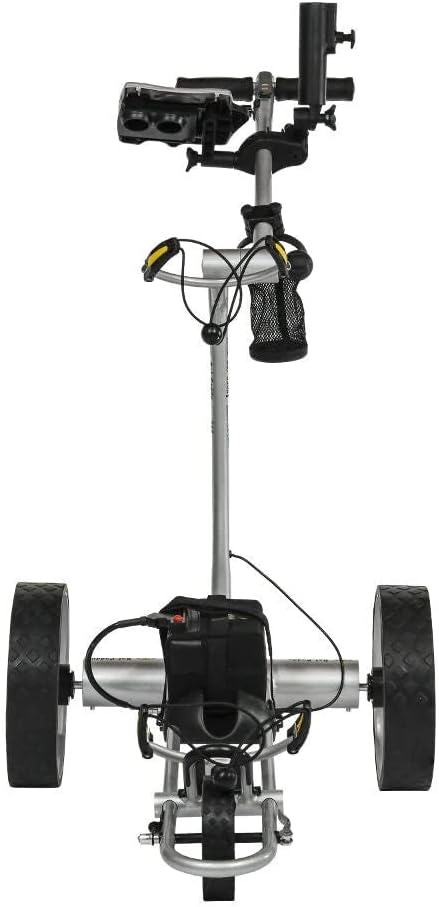 Bat-Caddy X4 Sport Electric Push Cart w/ Free Accessory Kit, 33Ah, Silver