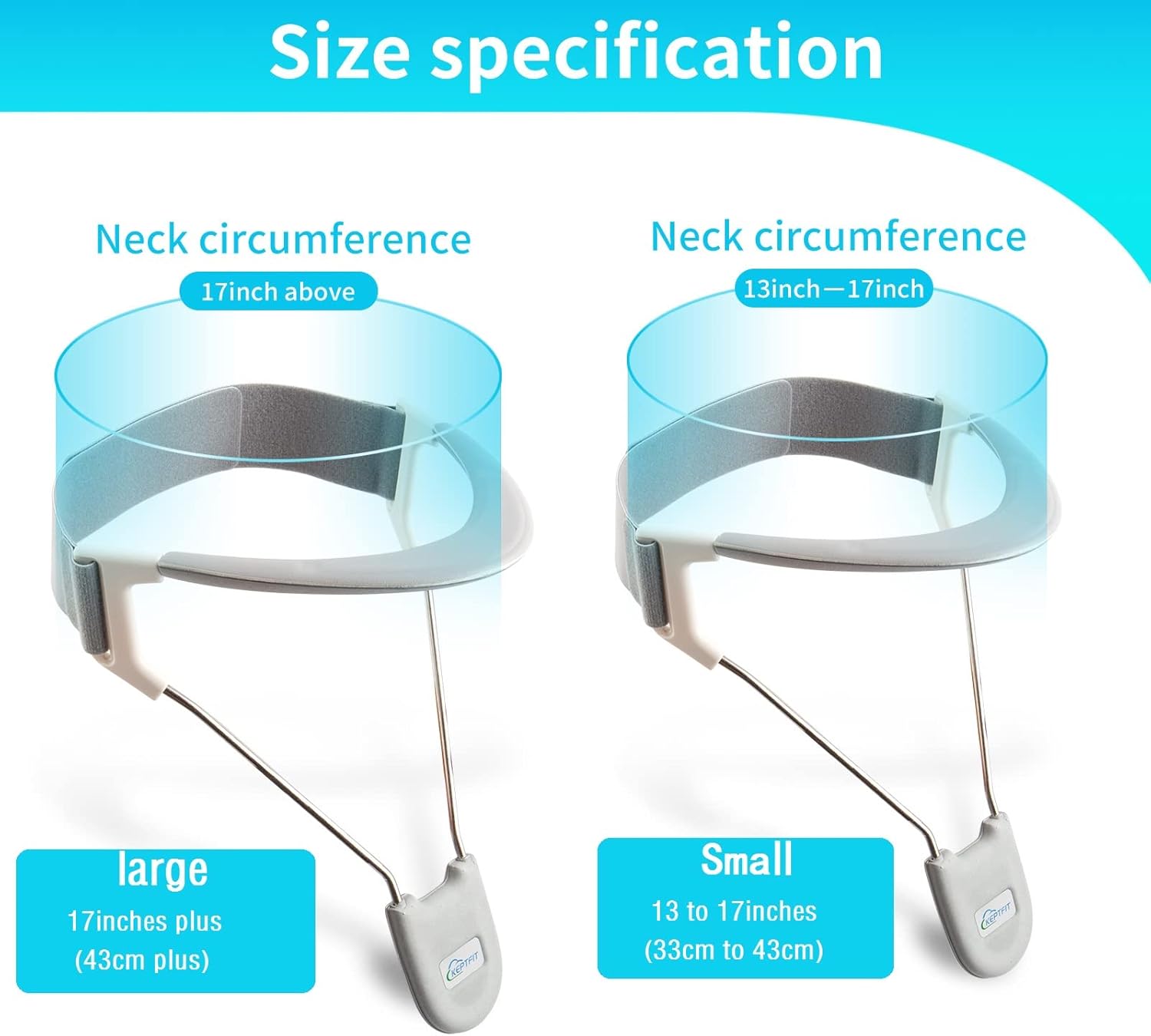 Neck Brace for Cervical Pain Relief, KEPTFIT Cervical Neck Traction Device, Neck Stretcher Cervical Traction, Helps Correct Forward Head Posture, While Easy to Wear, Adjustable, Breathable (Large)