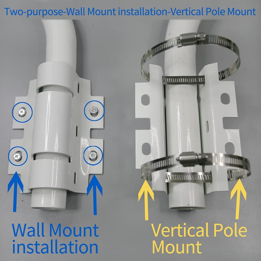 compcctv CCTV Security Camera Pole Mount Bracket Adjustable Universal Security Camera CCTV Security Camera Mount Double Head Bracket (1 Pack) (23.6 INCH) Camera mounting Bracket Pack of 2