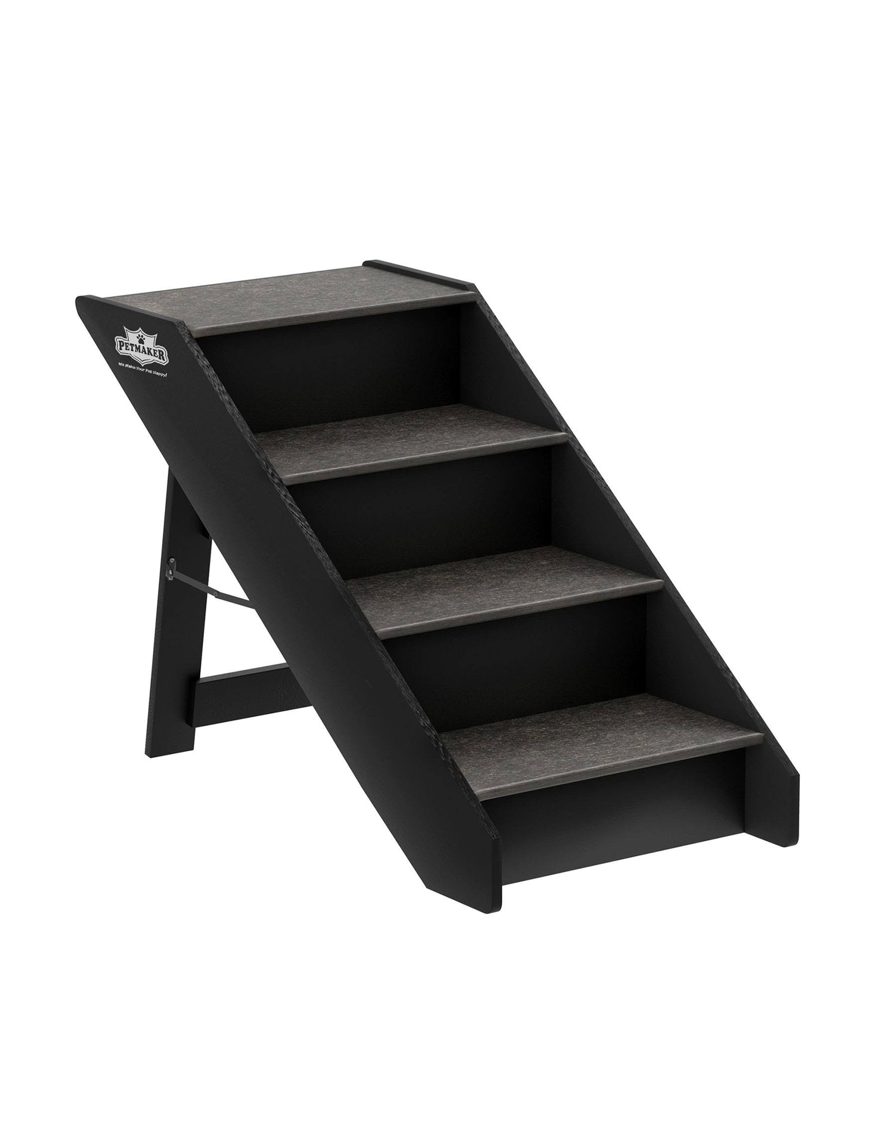 Petmaker 4-Step Carpeted Folding Pet Stairs Black - Megean