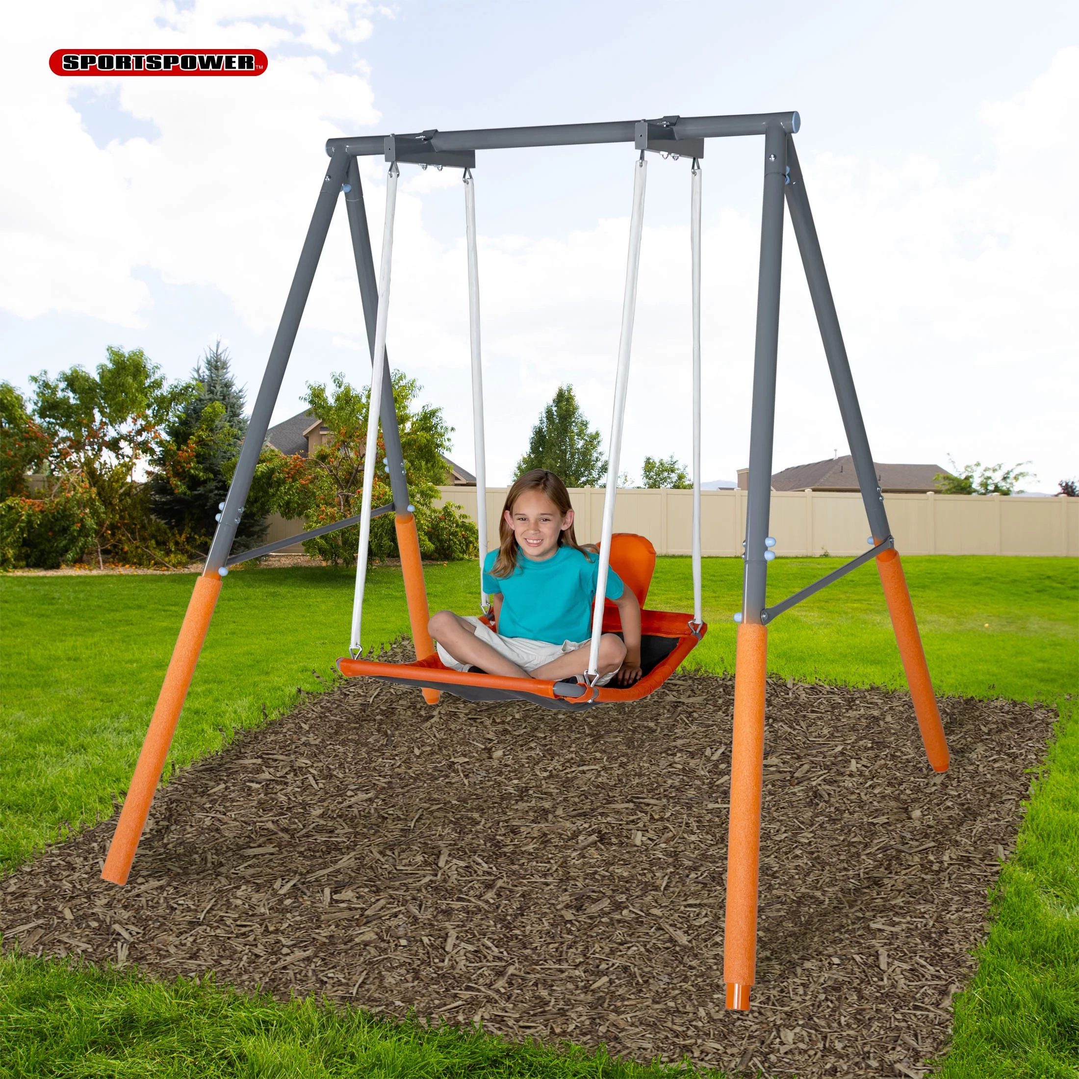 Sportspower Deluxe Skyflyer Swing with Metal Frame and Headrest - Curated Treasures Market