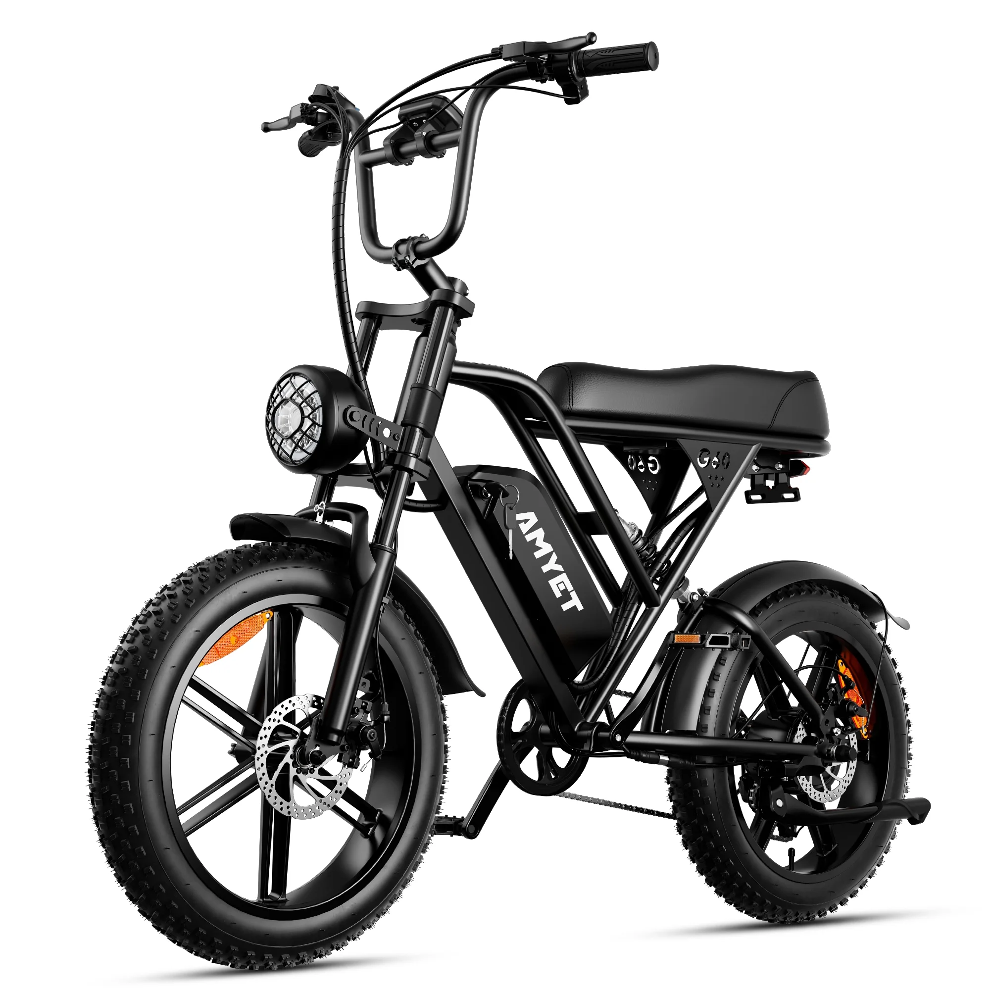 AMYET G60 Electric Bike for Adults,750W Ebike with 48V20Ah Removable Battery,20MPH &70 Miles 7 Speed Gears,20" Fat Tire Electric Bike,Dual Shock Absorber,Adults Electric Bicycle for Men