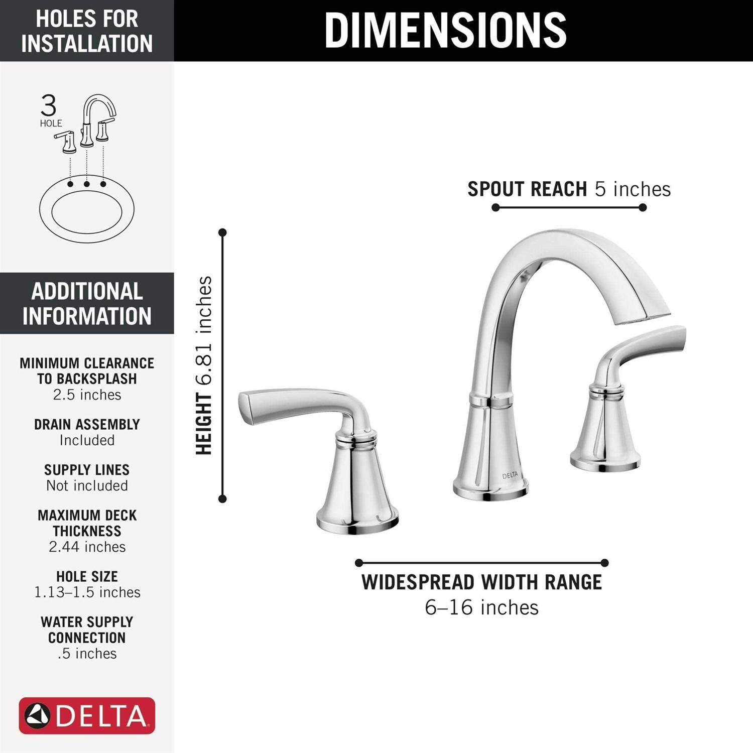 Delta Geist Two Handle Widespread Bathroom Faucet - Shop Hardware Tools Online Store