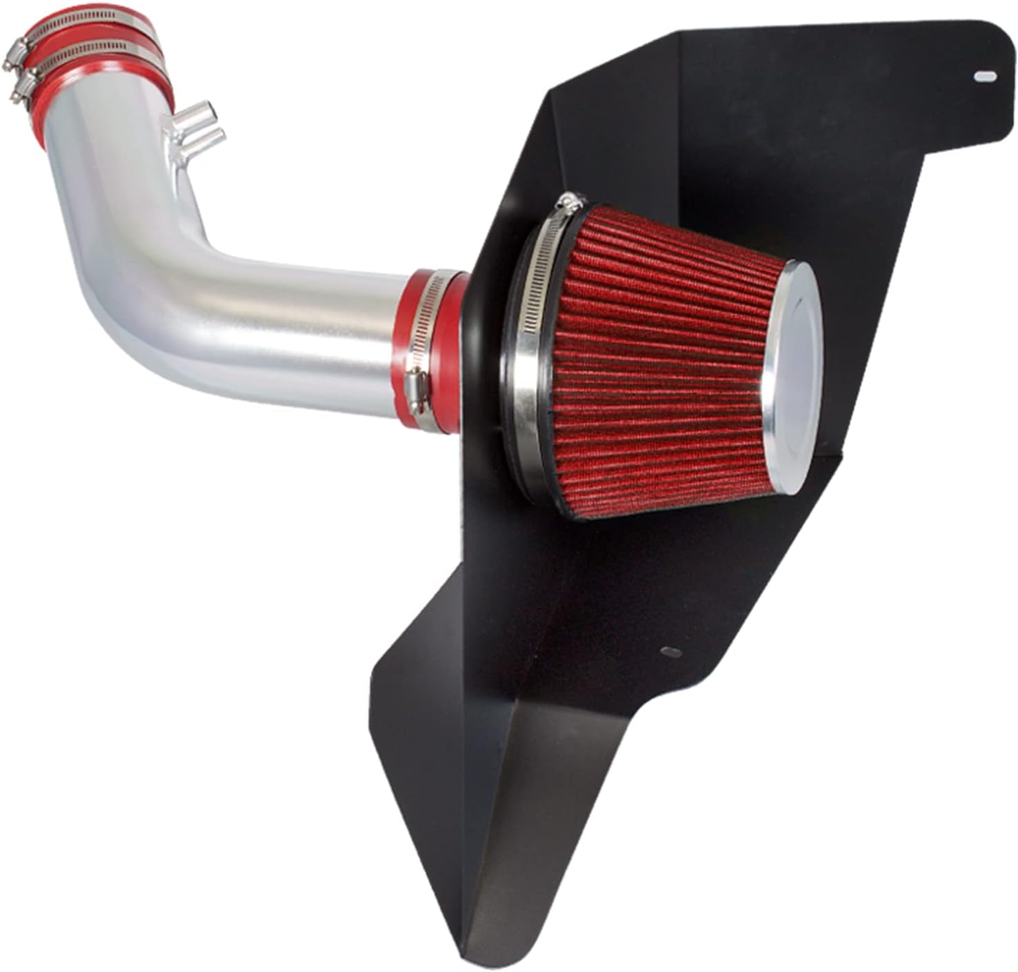 Cold Air Intake System with Heat Shield Kit + Filter Combo RED Compatible For 15-17 Ford Mustang 3.7L V6