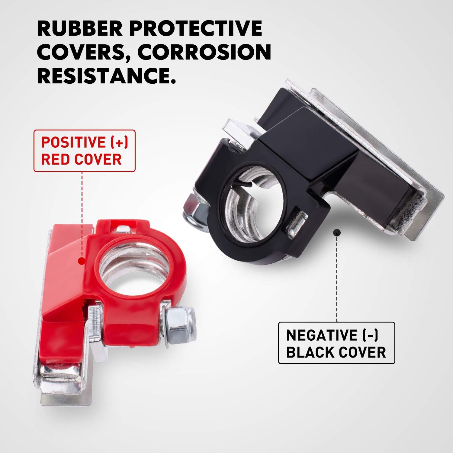 Battery Terminal Connectors with 3 Way, Top Post Battery Terminal Ends, Copper Plate, Positive and Negative, Applicated in Car,Boat, Van and More.(Copper Plate with 3 Bolt) Pack of 2