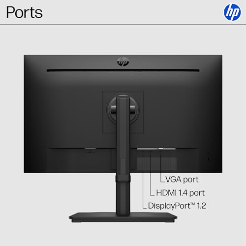 HP 27h Full HD Monitor - Diagonal - IPS Panel & 75Hz Refresh Rate - Smooth Screen - 3-Sided Micro-Edge Bezel - 100mm Height/Tilt Adjust - Built-in Dual Speakers - for Hybrid Workers,Black