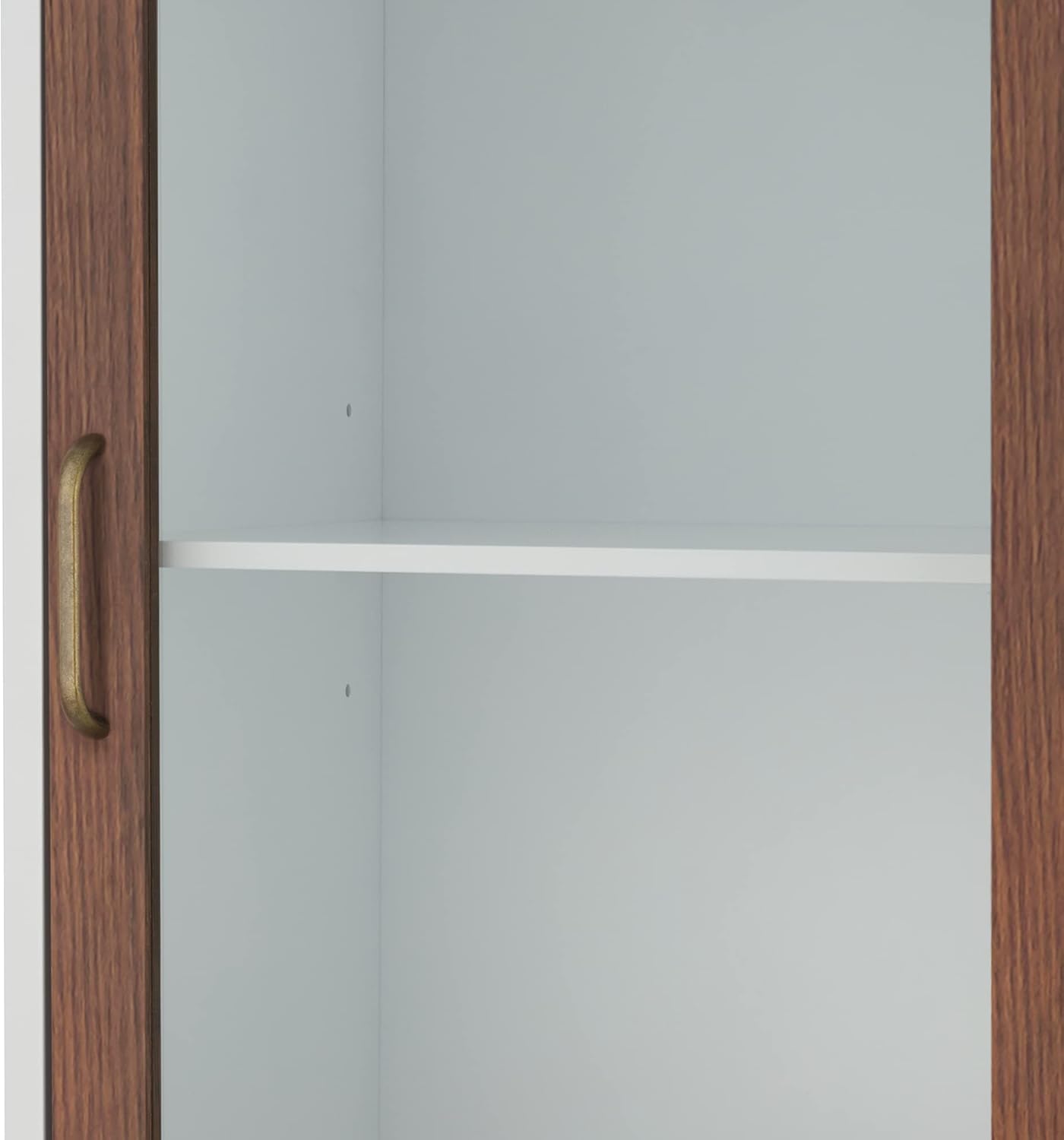 Elegant Home Fashions Tyler Bathroom Linen Cabinet, White/Natural Wood
