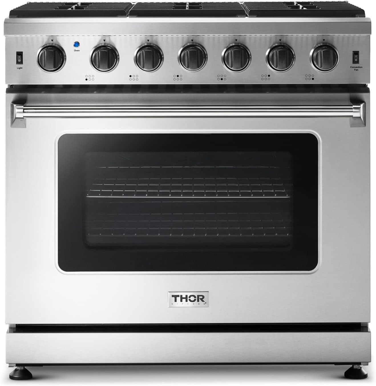 Thor 30 Inch Gas Range Stainless Steel with 5 Sealed Burners, 4.5 cu. ft. Oven, Free Standing Professional Range with Storage Drawer, Cast Iron Grate,LRG3001U