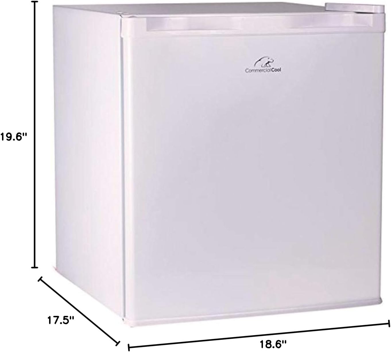 Commercial Cool CCR16W Compact Single Door Refrigerator and Freezer, 1.6 Cu. Ft. Mini Fridge, White