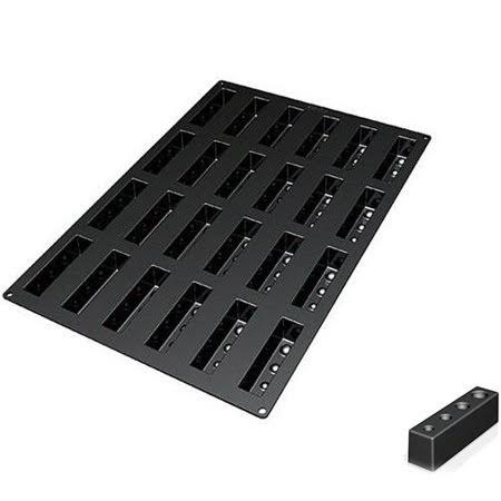 Silikomart Rectangle with Round Indents Silicone Baking Mold, 24 Cavities