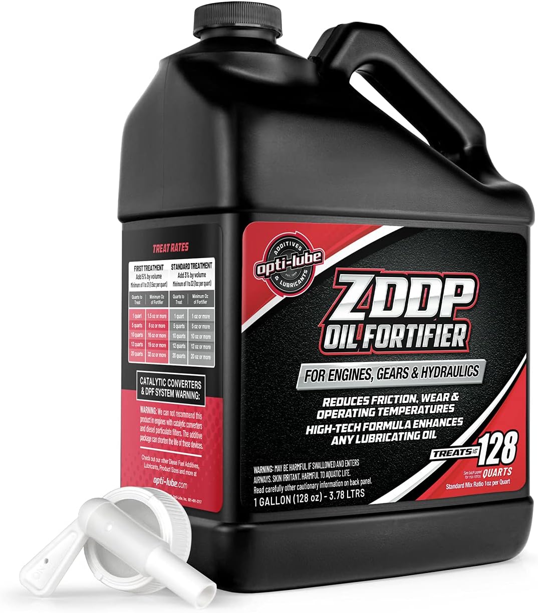 Opti-LUBE ZDDP Oil Fortifier: 1 Gallon Without Accessories, Treats up to 128 Quarts of Oil
