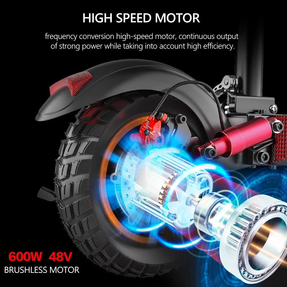 IENYRID Electric Scooter with Seat, 10" Pneumatic Tires, Max 22-31 Mile Long Range and 28Mph Power by 600W Motor, Foldable Escooter for Adult Teens