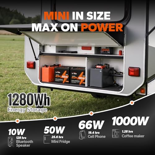 LiTime 12V 100Ah LiFePO4 Battery BCI Group 31 Lithium Battery Built-in 100A BMS, Up to 15000 Deep Cycles, Perfect for RV, Marine, Home Energy Storage