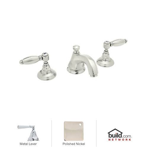 Rohl Hex A1808LHPN-2 Widespread Lavatory Faucet - Polished Nickel