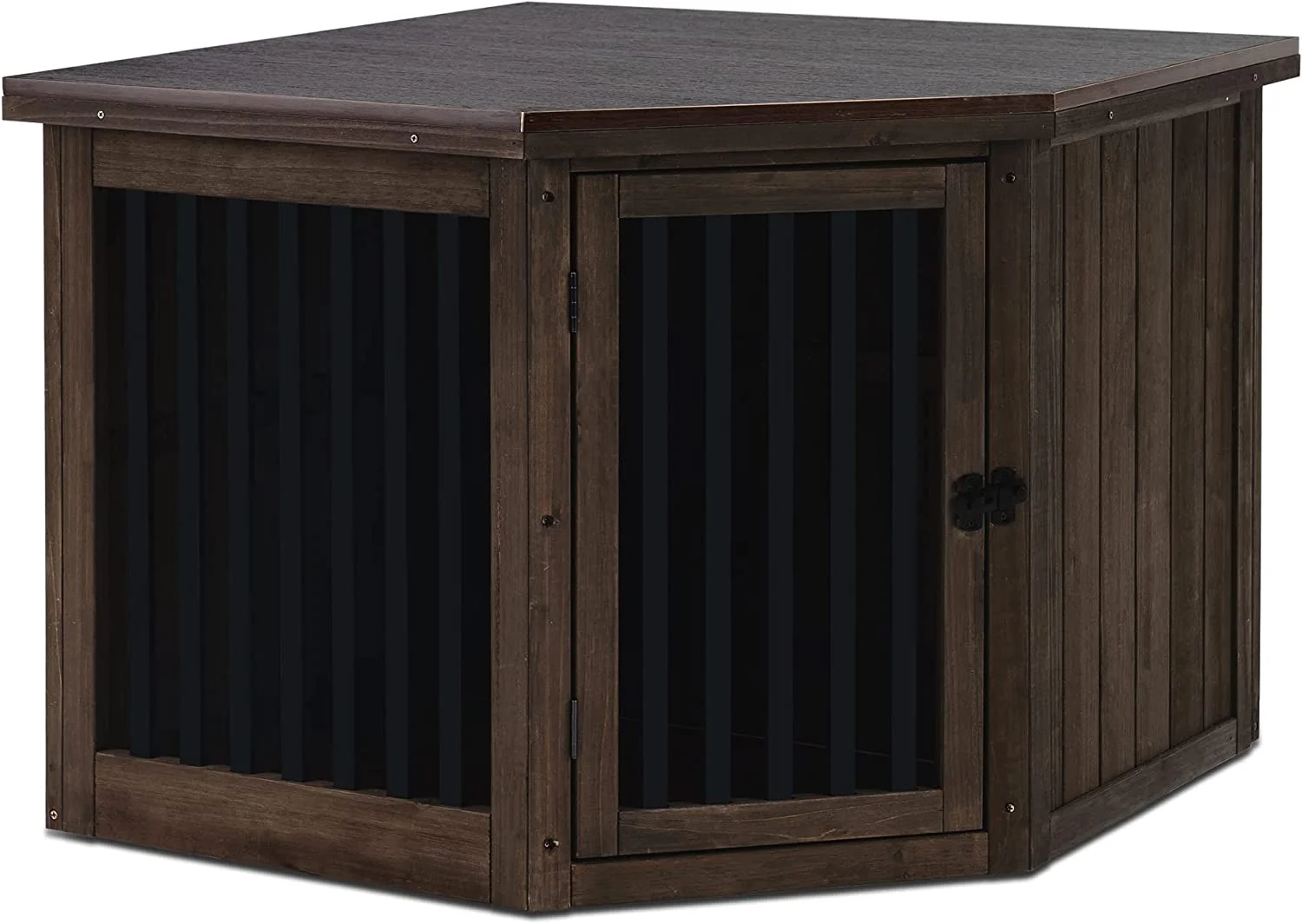 Furniture Corner Dog Crate, End Table Dog Kennel With Door, Wooden Dog House, Pet Crate Indoor Use 1578 (Medium, Brown)