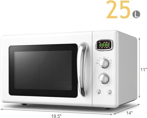Retro Microwave Oven, SIMOE Compact Microwave Countertop