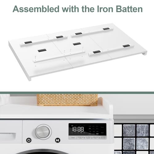 Ulif Laundry Room Washer Dryer Countertop, Washer and Dryer Topper Organization Space 27.5" D x 54" W x 2.6" H, Splicing Style