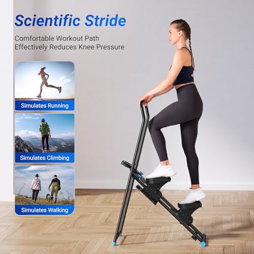 MERACH Stair Stepper for Home Gym Exercise, New Version Vertical Climber Machine for Full-Body Workout, Compact Folding Cardio Exercise Climber with Extended Step Range, Adjustable Handlebar & Pedals