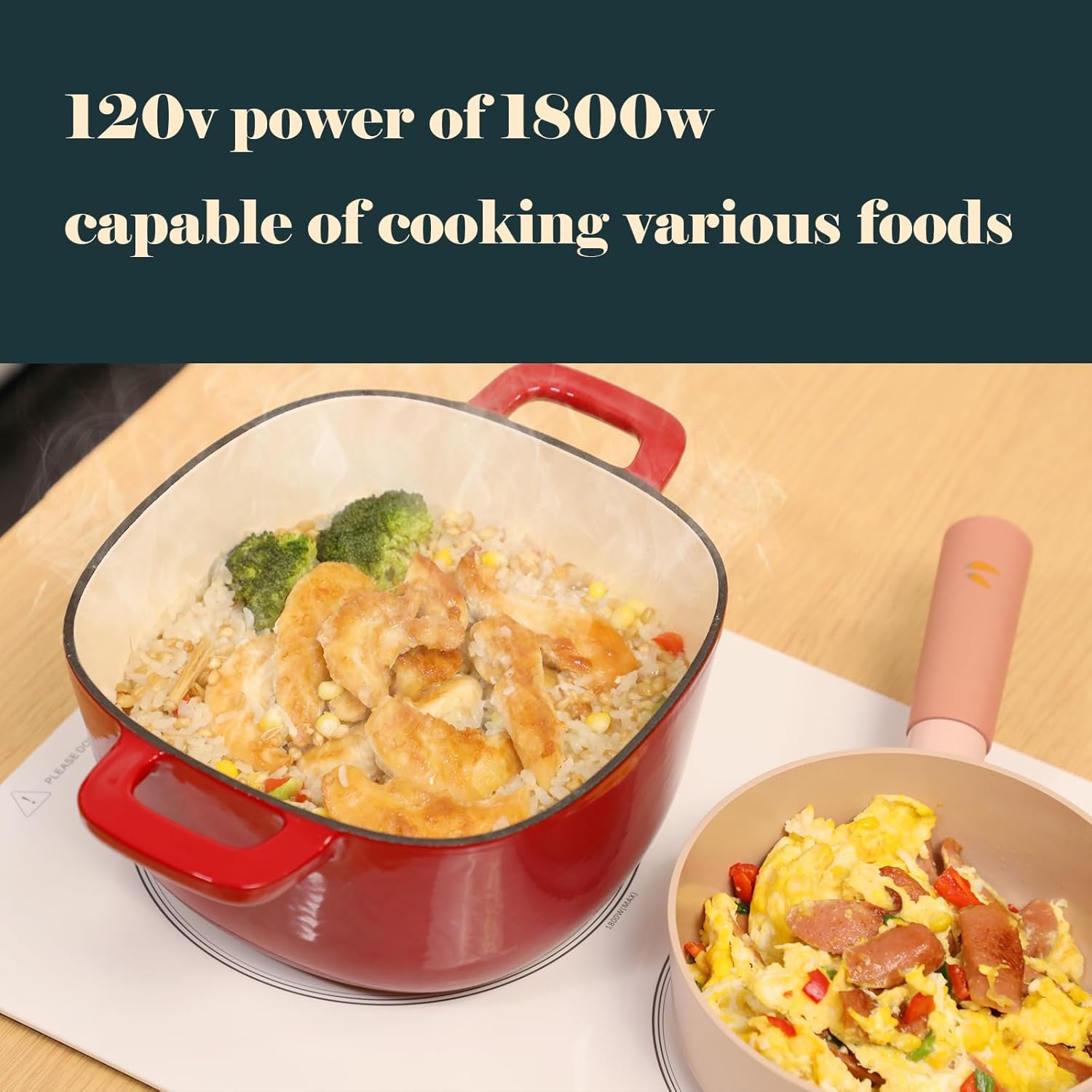 Induction Cooktop, 2 Burner White Electric Cooktop 120V Vertical White Electric Stove, 12 Inch Fast Heat Cooktop with 9 Heating Level, Kid Safety Lock, and Timer