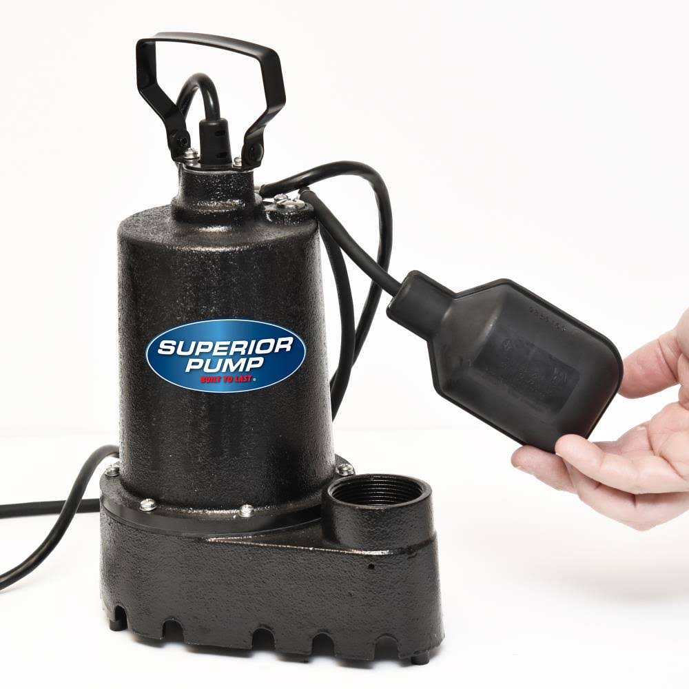 Superior Pump 92331 Tethered Iron Sump Pump, 1/3 HP