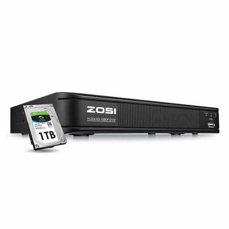 ZOSI 1080p CCTV DVR 8 Channel with Hard Drive 1TB, Hybrid Capability 4-in-1(Analog/AHD/TVI/CVI) Security DVR Reorder for Home Su