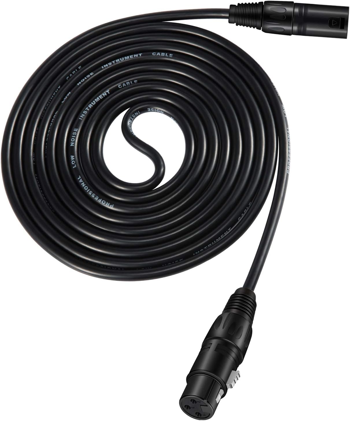 Moukey, 50ft XLR 50 Feet Microphone Male to Female Mic Cables Cord, Black 3-Pack