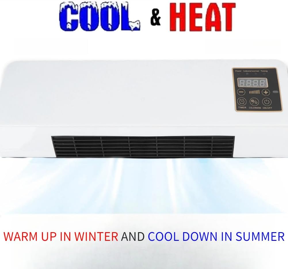 Portable Air Conditioners, Mini Air Conditioners Fan, Heater Portable Wall Mounted Air Conditioning Hot Fan for Small Room Bedroom Office Home