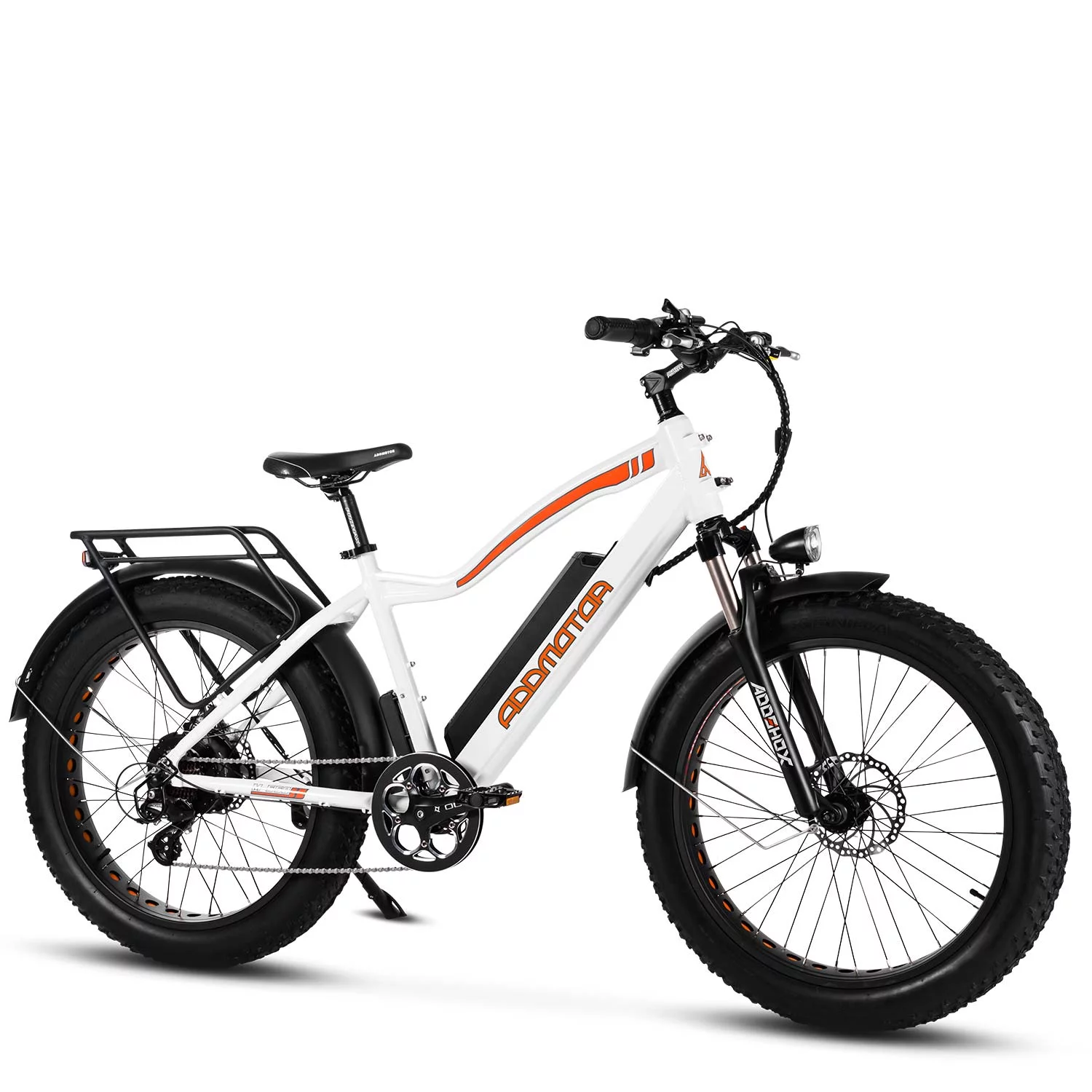 Addmotor 26" Electric Bike, 750W 48V 17.5Ah Fat Tire Mountain Electric Bicycle for Adults, Shimano 7 Speed, 26MPH, M-550 White - Curated Treasures Market