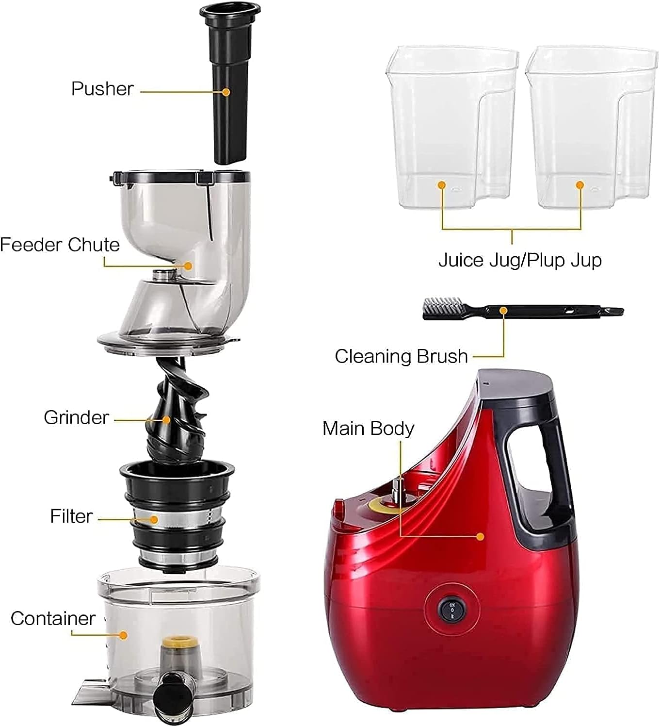 Juicer Machine,Slow Juicer Higher Nutrients And Vitamins Cold Press Juicer Machine For Fruit And Vegetable BPA Free Components