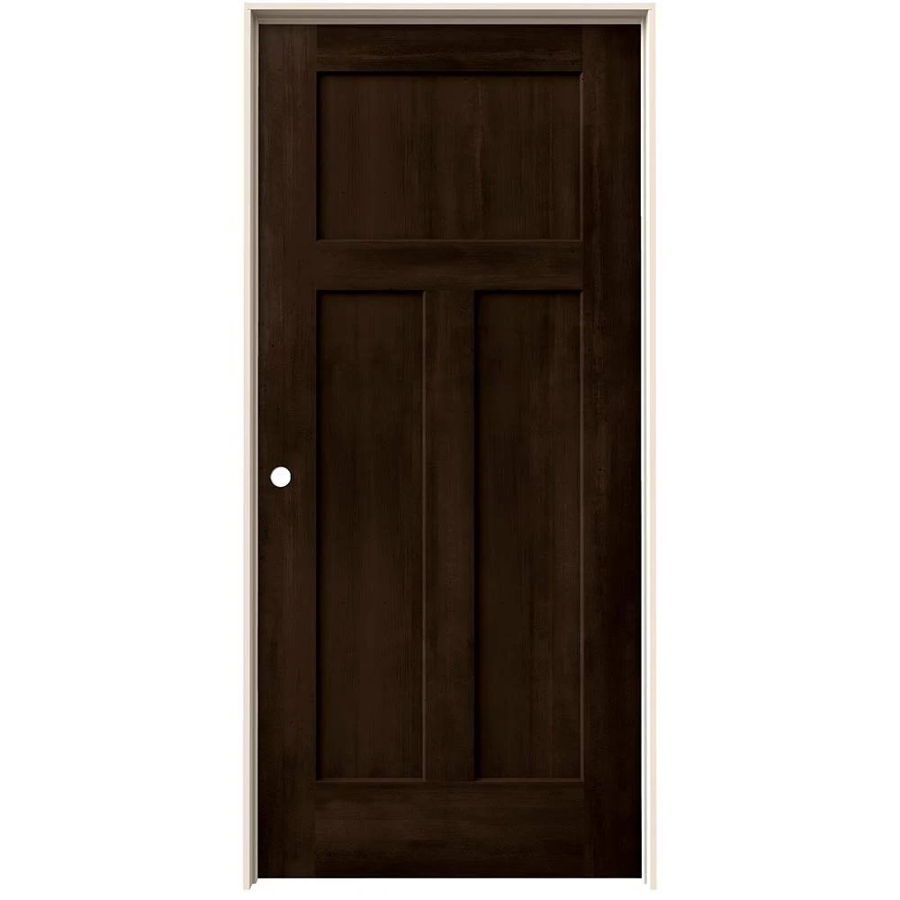 JELD-WEN 36 in. x 80 in. Craftsman Espresso Stain Right-Hand Solid Core Molded Composite MDF Single Prehung Interior DOOR, Brown