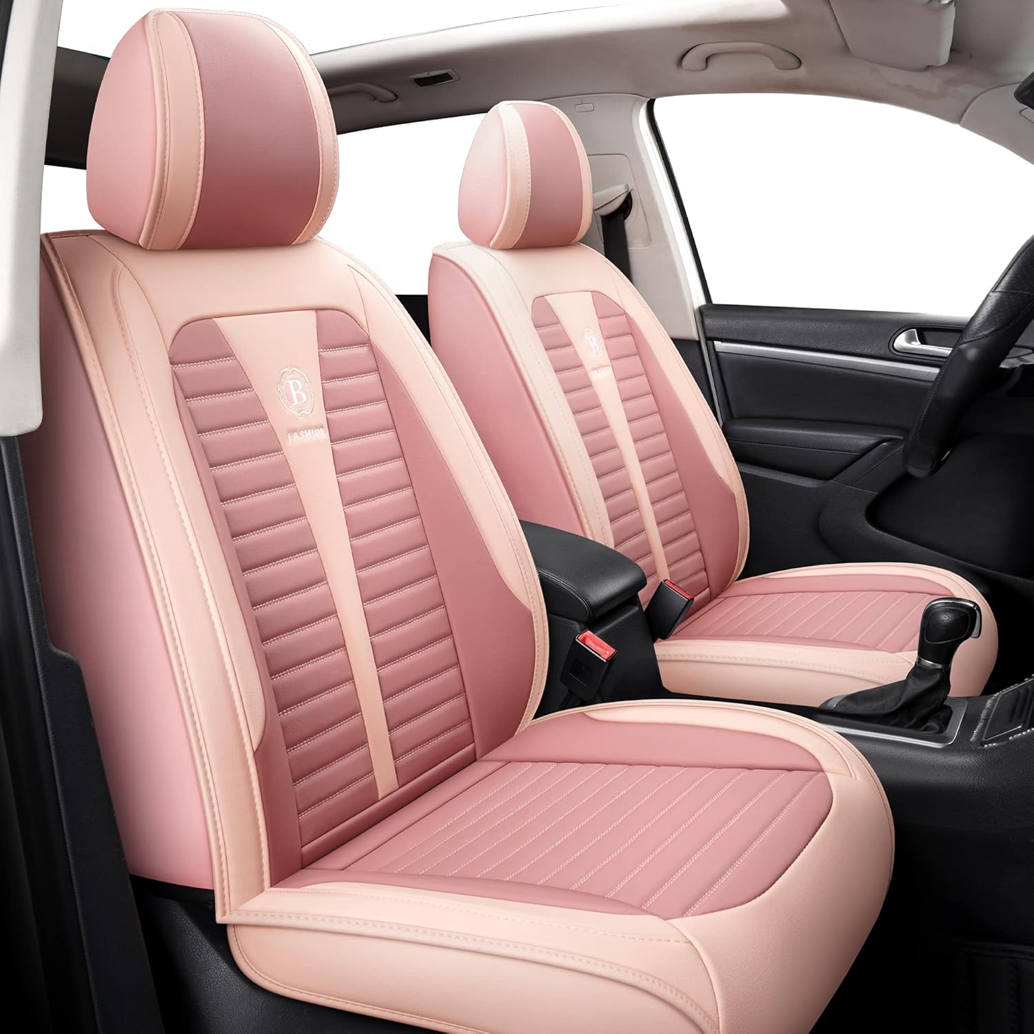 Isen-CoverAuto Leather Car Seat Covers Automotive Vehicle Cushion Cover for SUV Pick-up Truck Universal Fit Set for Auto Interior Accessories Full Set (Black)