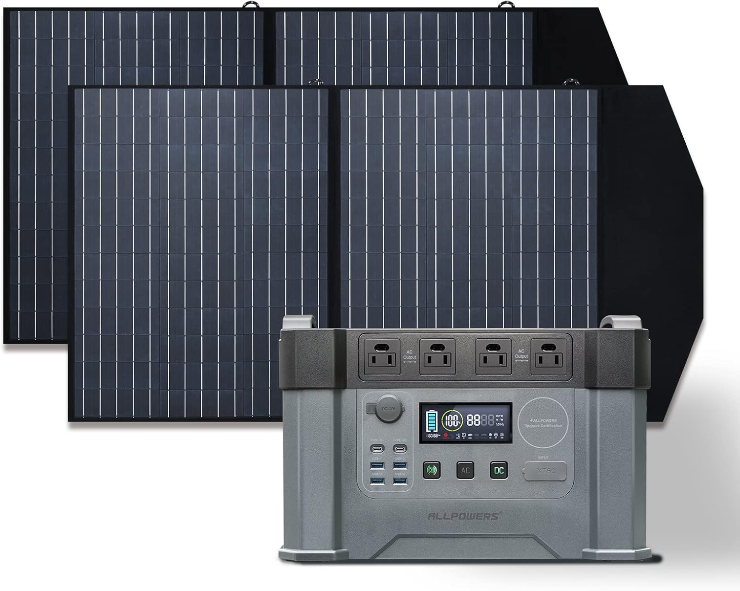 [Upgraded Version] ALLPOWERS Monster X Portable Power Station 2000W (Peak 4000W) MPPT Solar Generator 1500Wh Backup Battery with 4 AC Outlets for Outdoor Camping RV Emergency Off-Grid