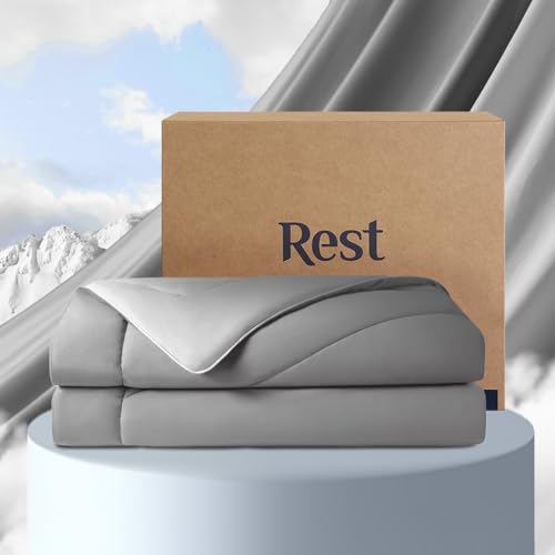 REST® Evercool® Cooling Comforter, Good Housekeeping Award Winner for Hot Sleepers, All-Season Lightweight Blanket to Quickly Cool Down While Stay Warm All Night