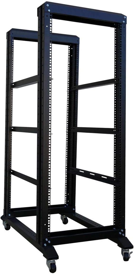 Raising Electronics Server Rack Open Frame Rack 4 Post 19 inch Adjustable Server/Audio Rack Cold Rolled Steel(27U,31 Depth)