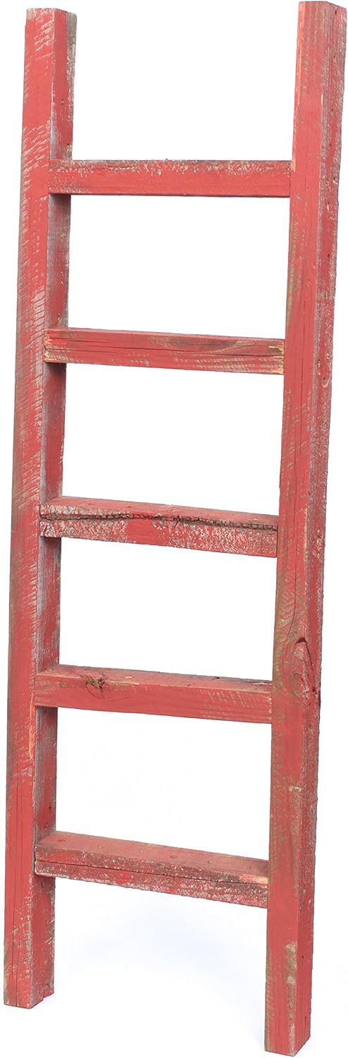 BarnwoodUSA Rustic Farmhouse Decorative Ladder - Our 6ft 2x3 Ladder can be Mounted Horizontally or Vertically | Crafted from 100% Recycled and Reclaimed Wood | No Assembly Required | Weathered Gray