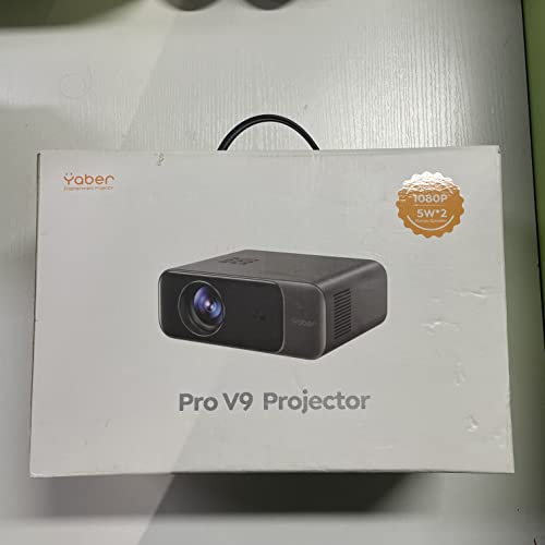 [Auto Focus] YABER Pro V9 4K Projector with WiFi 6 and Bluetooth 5.2, 500 ANSI Native 1080P Outdoor Movie Projector, Auto 6D Keystone & 50% Zoom, Home Theater Projector for Phone/TV Stick/PC