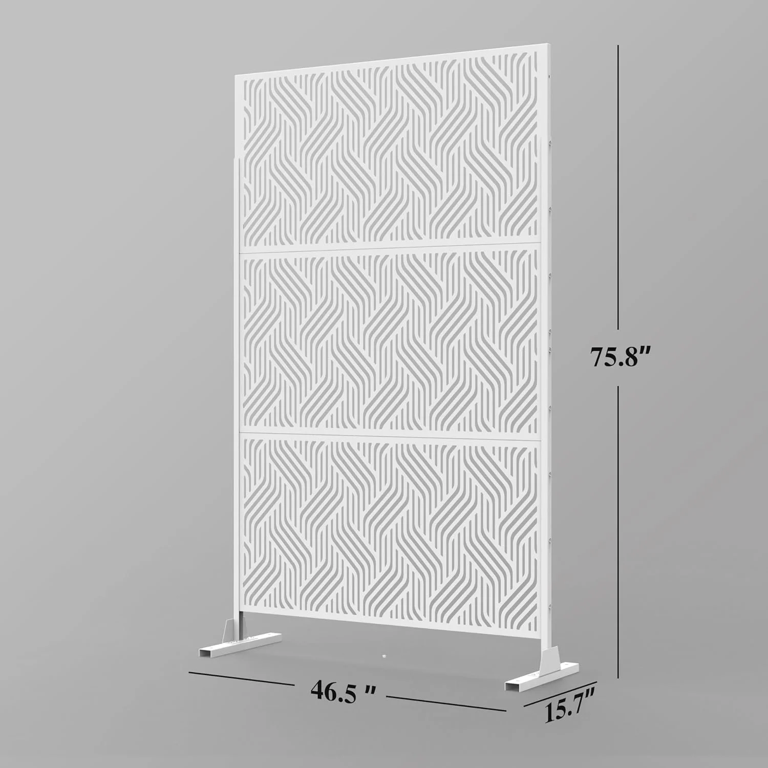 ALAULM Privacy Screen Outdoor Metal Privacy Screen with Stand Outdoor&Indoor Freestanding Decorative Privacy Screens Privacy Screen Divider Wall and Panel for Patio Garden Braid White