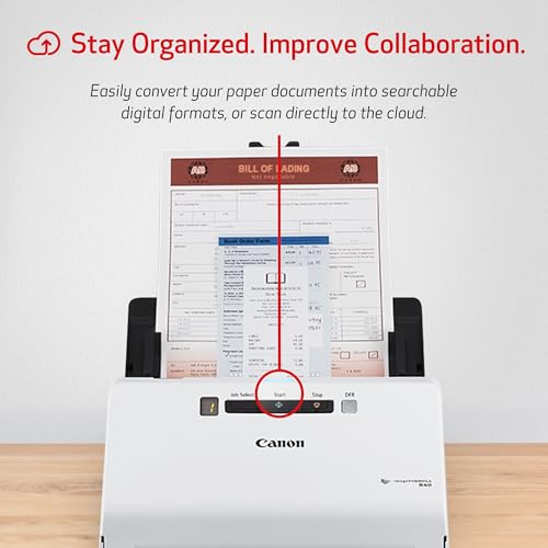 Canon imageFORMULA R40 - Office Document Scanner, Windows and Mac, Duplex Scanning, Easy Setup, Scans a Wide Variety of Documents, Scans to Cloud