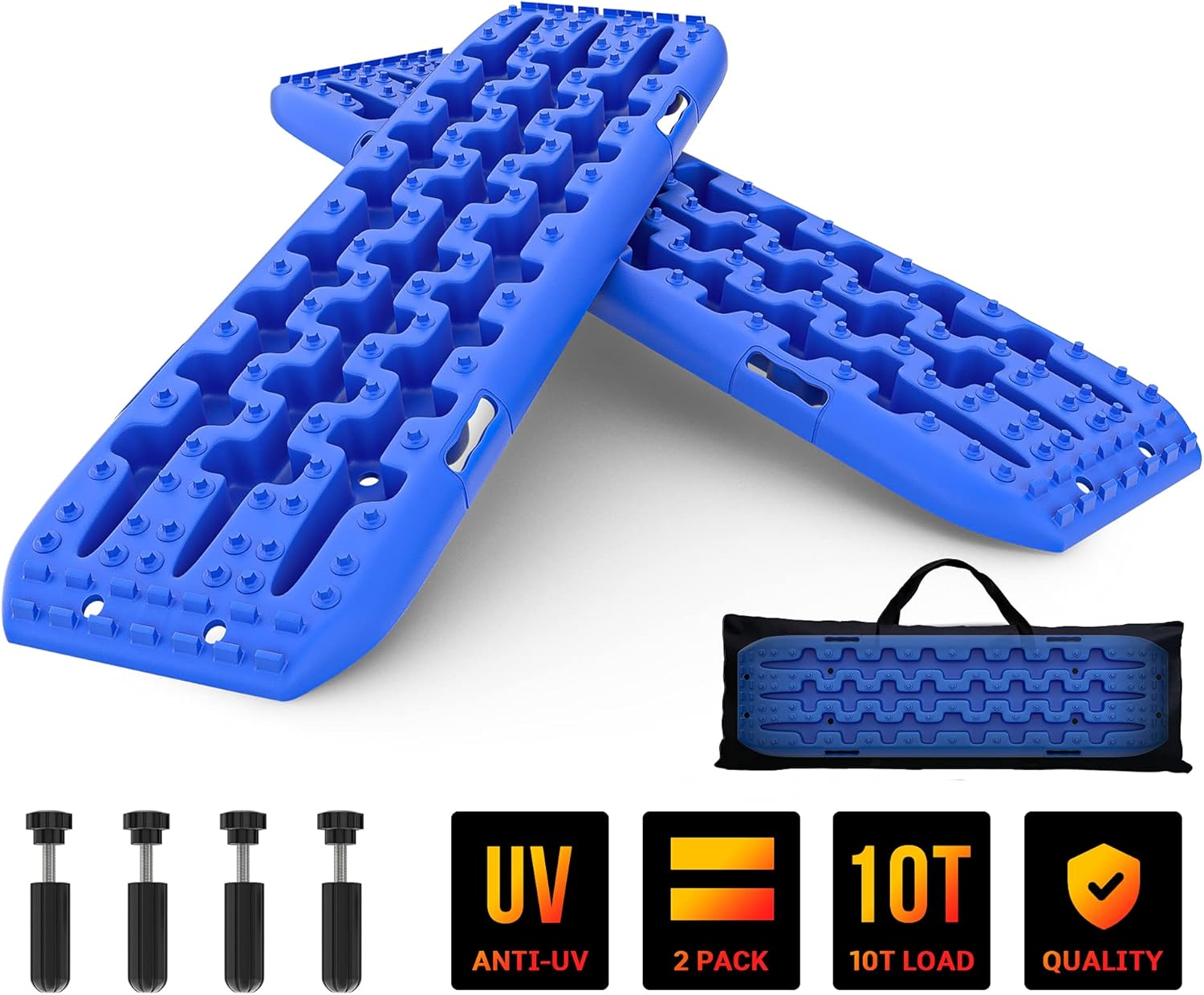 PLIOSAUR Recovery Traction Boards Off-Road Truck, Cars, Sand, Snow, Mud,4X4 Recovery Traction Mats for Tire Traction Track Tool & Vehicle