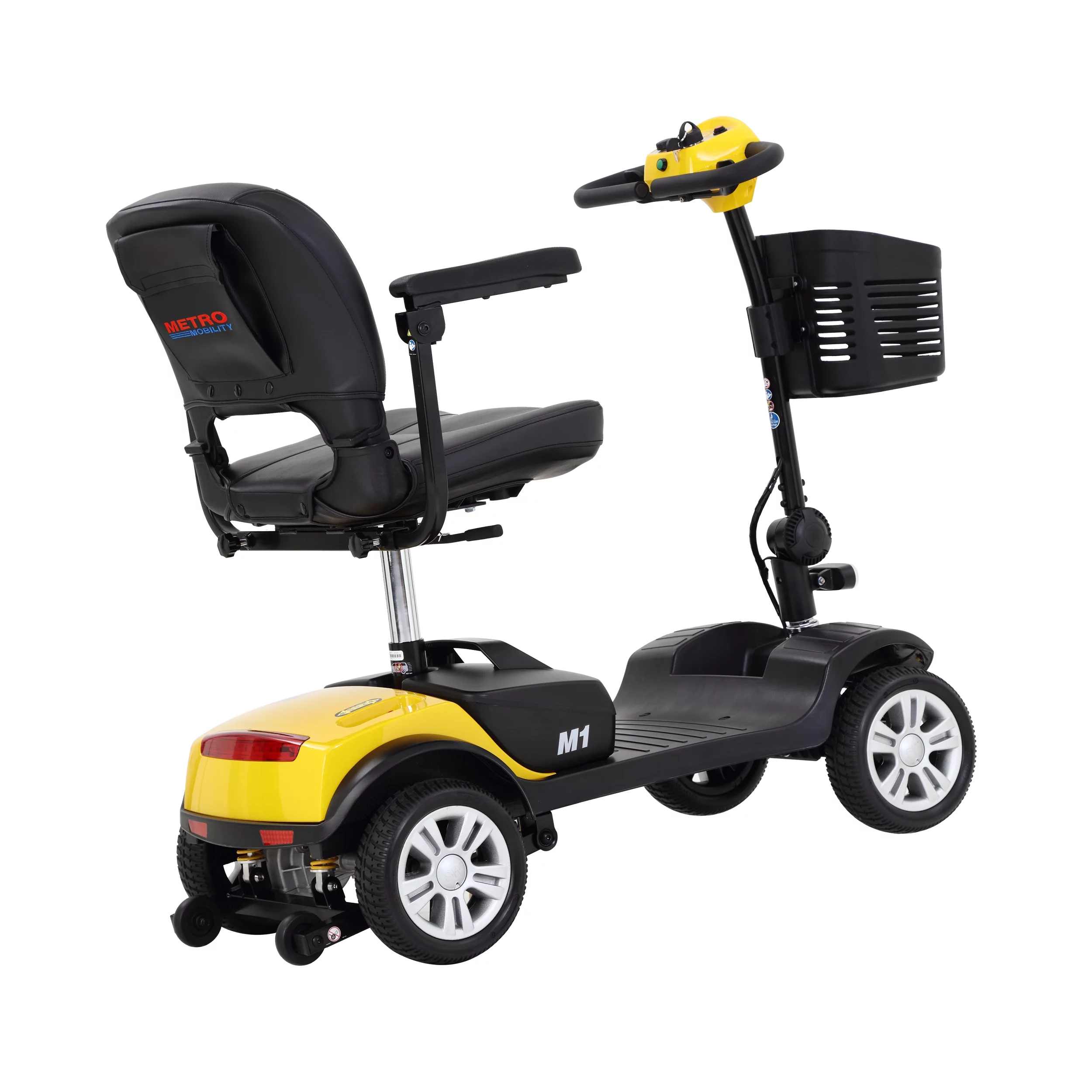 BTMWAY Mobility Scooter, 4 Wheels Electric Scooter for Seniors, Compact Folding Travel Mobility Scooters for Adult, Transformer Mobility Scooter with Swivel Seat, Front and Rear LED Light, Silver