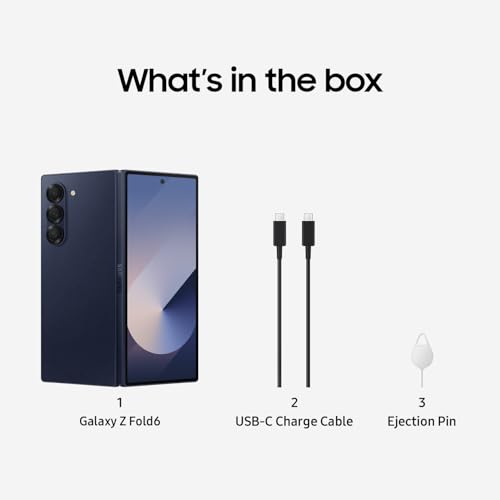 Samsung Galaxy Z Fold 6, 512GB Unlocked Android Smartphone, Circle to Search, Hands-Free Interpreter, AI Photo Edits, Foldable Display for Multitasking, 2024, US 1 Yr Warranty, Silver Shadow